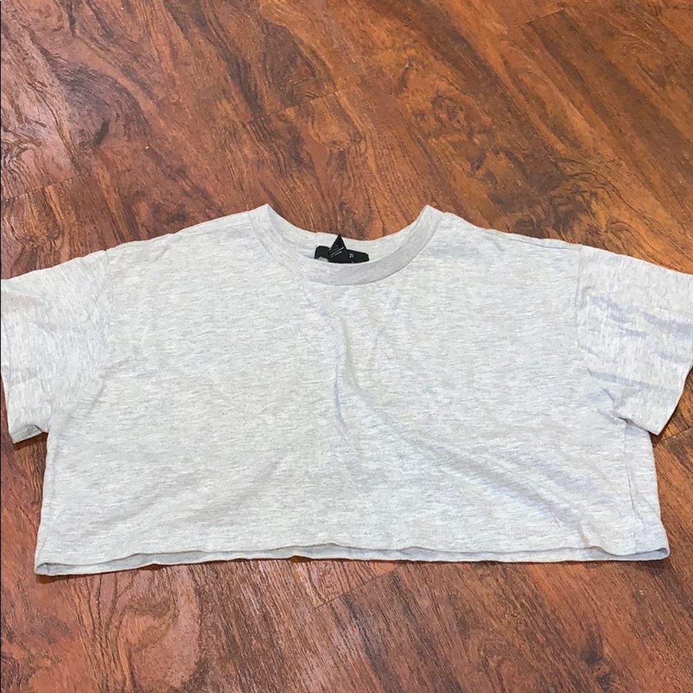 F21 Grey crop top